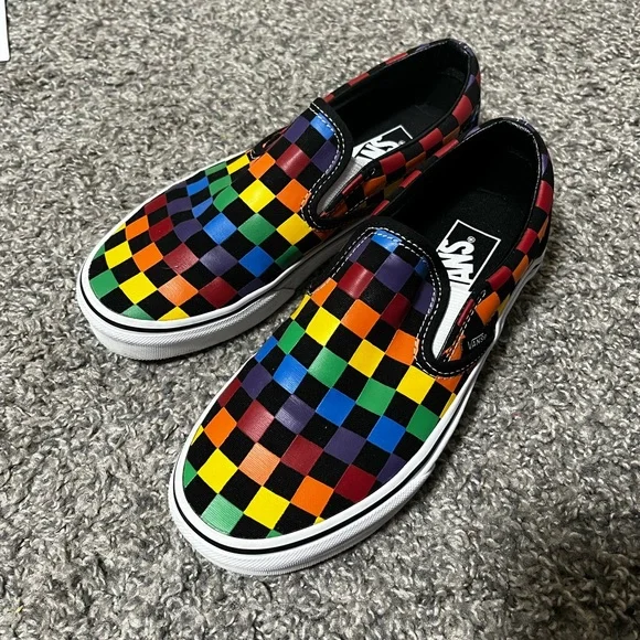 Vans | Shoes | Vans Classic Slip On Multicolor Checkered  display picture 2